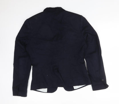 H&M Womens Blue  Polyester Jacket Suit Jacket Size 12