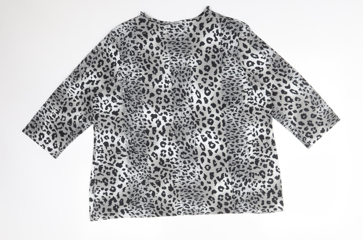 CANDA Womens Multicoloured Animal Print  Basic T-Shirt Size XL V-Neck