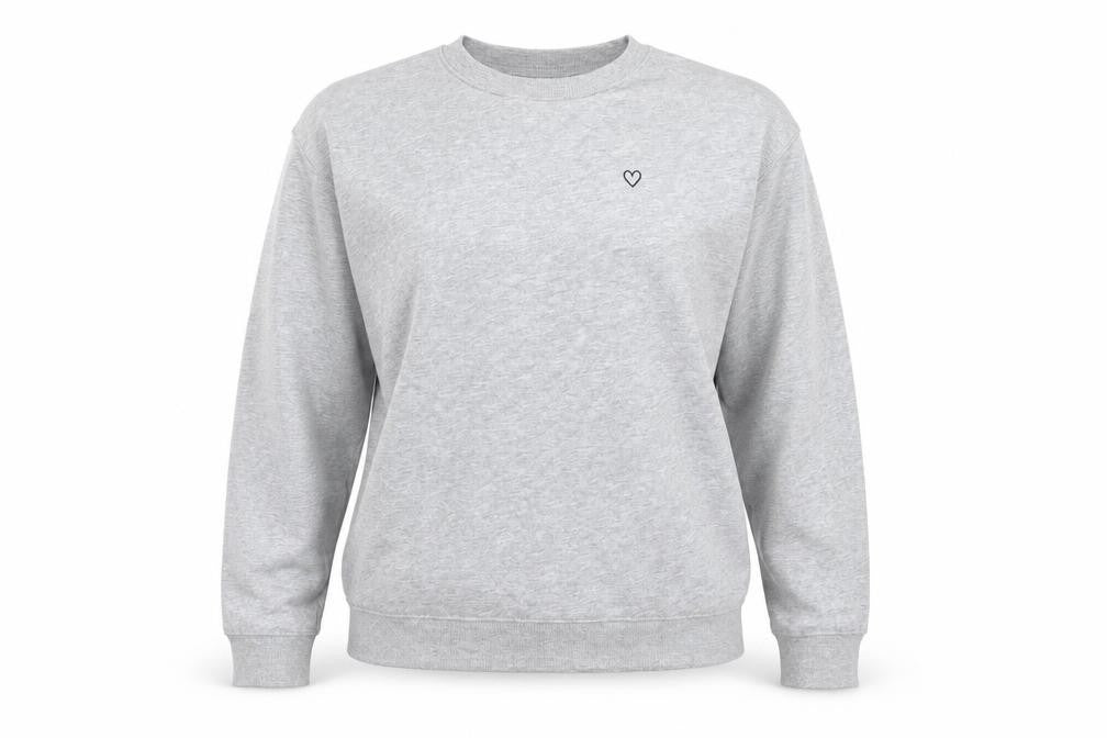 Divided Womens Grey  Cotton Pullover Sweatshirt Size M   - Mid Grey mix Heart Logo