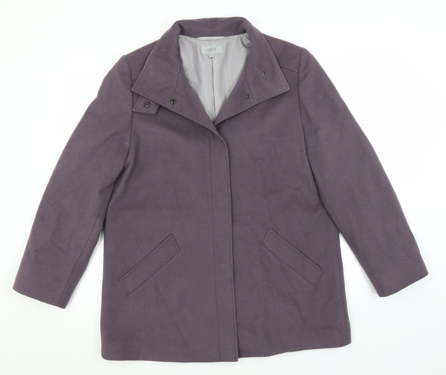 Marks and Spencer Womens Grey   Overcoat Jacket Size 18