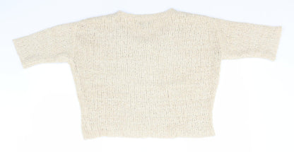 Topshop Womens Green Round Neck  Polyester Pullover Jumper Size 8