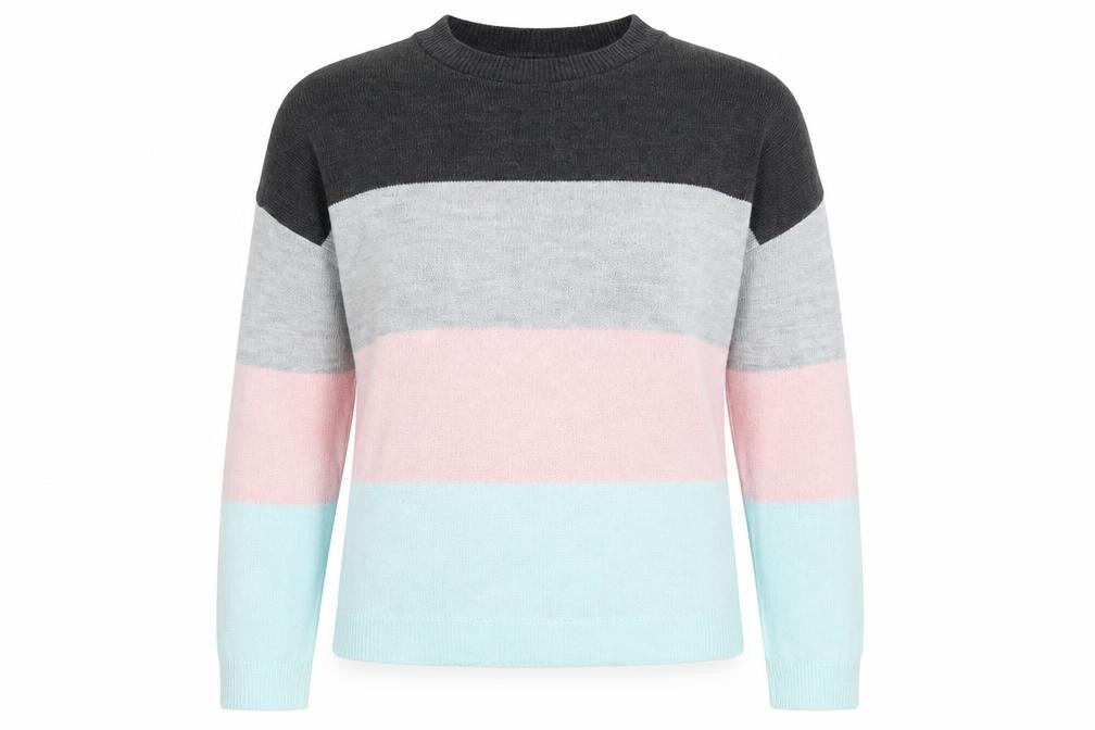 Rokoko Womens Grey Round Neck  Acrylic Pullover Jumper Size S