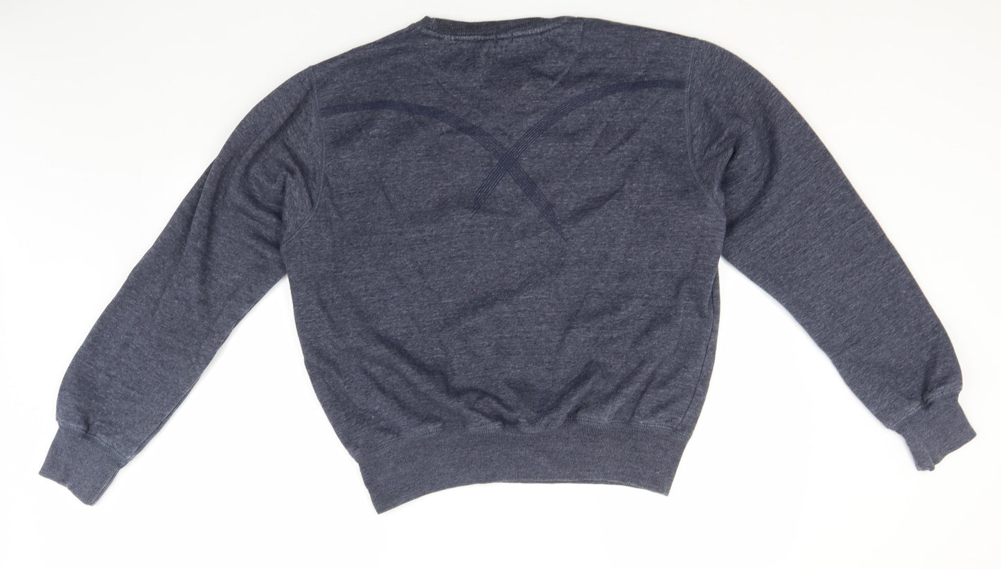 Cinch Mens Blue Round Neck  Polyester Pullover Jumper Size L