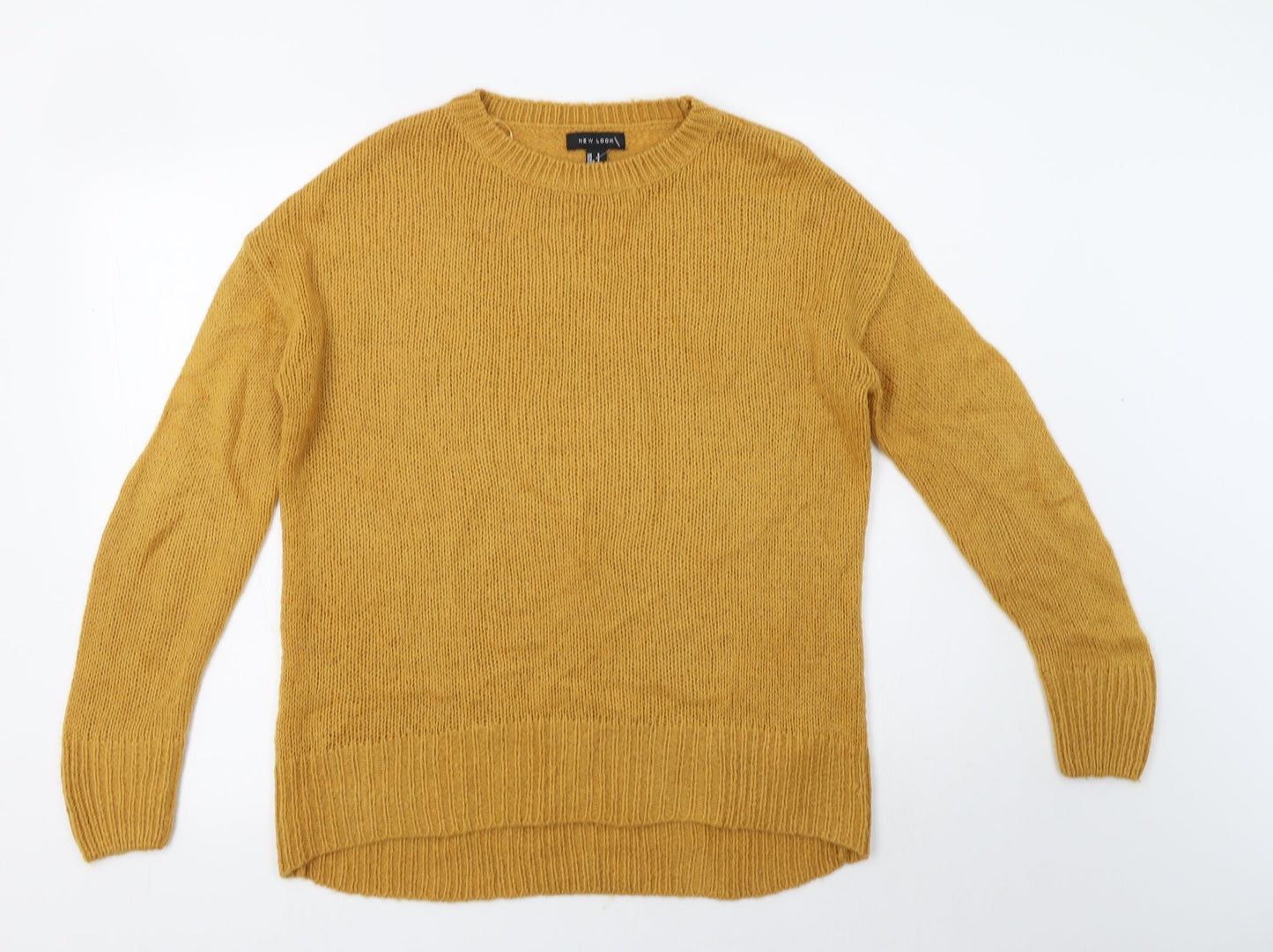 New Look Womens Yellow Crew Neck  Acrylic Pullover Jumper Size S