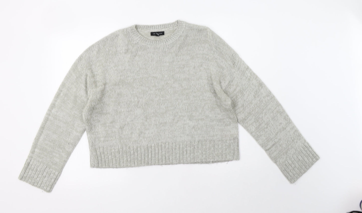 New Look Womens Grey Crew Neck  Acrylic Pullover Jumper Size L