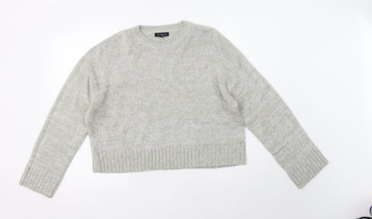 New Look Womens Grey Crew Neck  Acrylic Pullover Jumper Size L