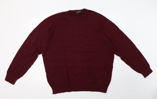 Golf Co Mens Purple Crew Neck  Cotton Pullover Jumper Size L