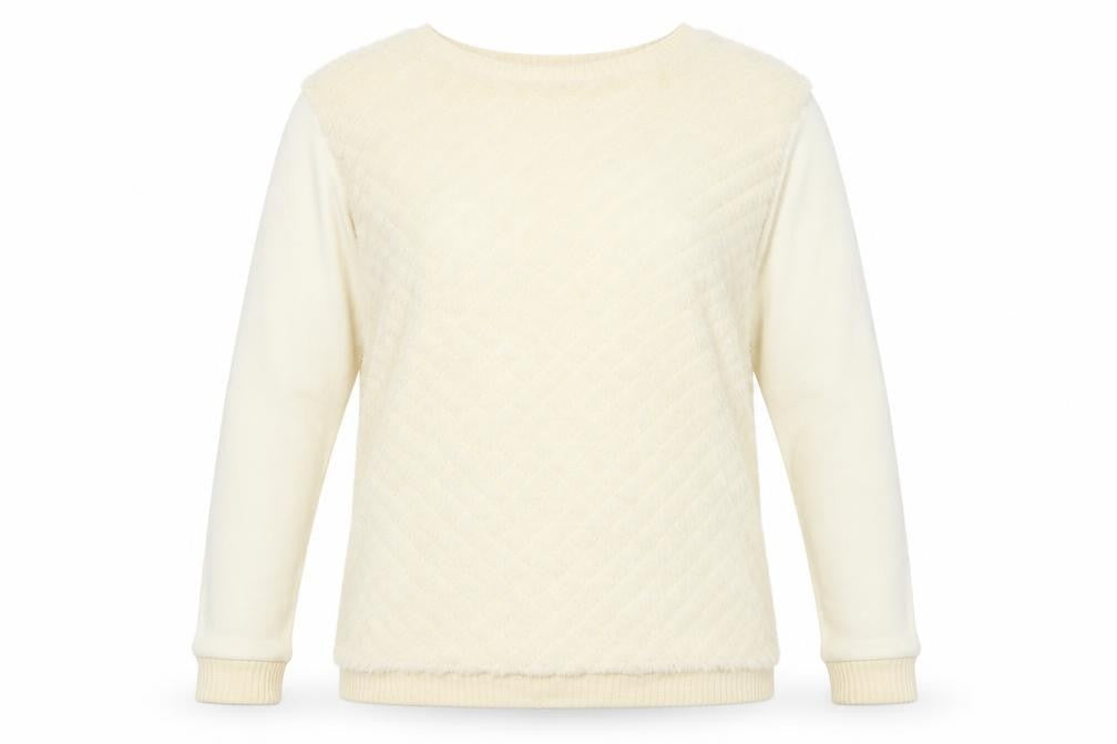 Bershka Womens Ivory  Polyester Pullover Sweatshirt Size M