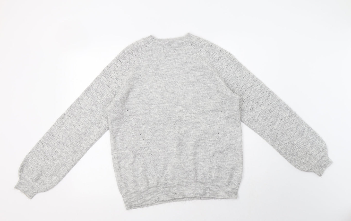 Papaya Womens Grey Collared  Acrylic Pullover Jumper Size M