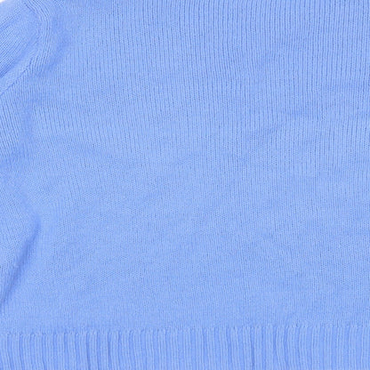 Divided Womens Blue Round Neck  Acrylic Pullover Jumper Size M