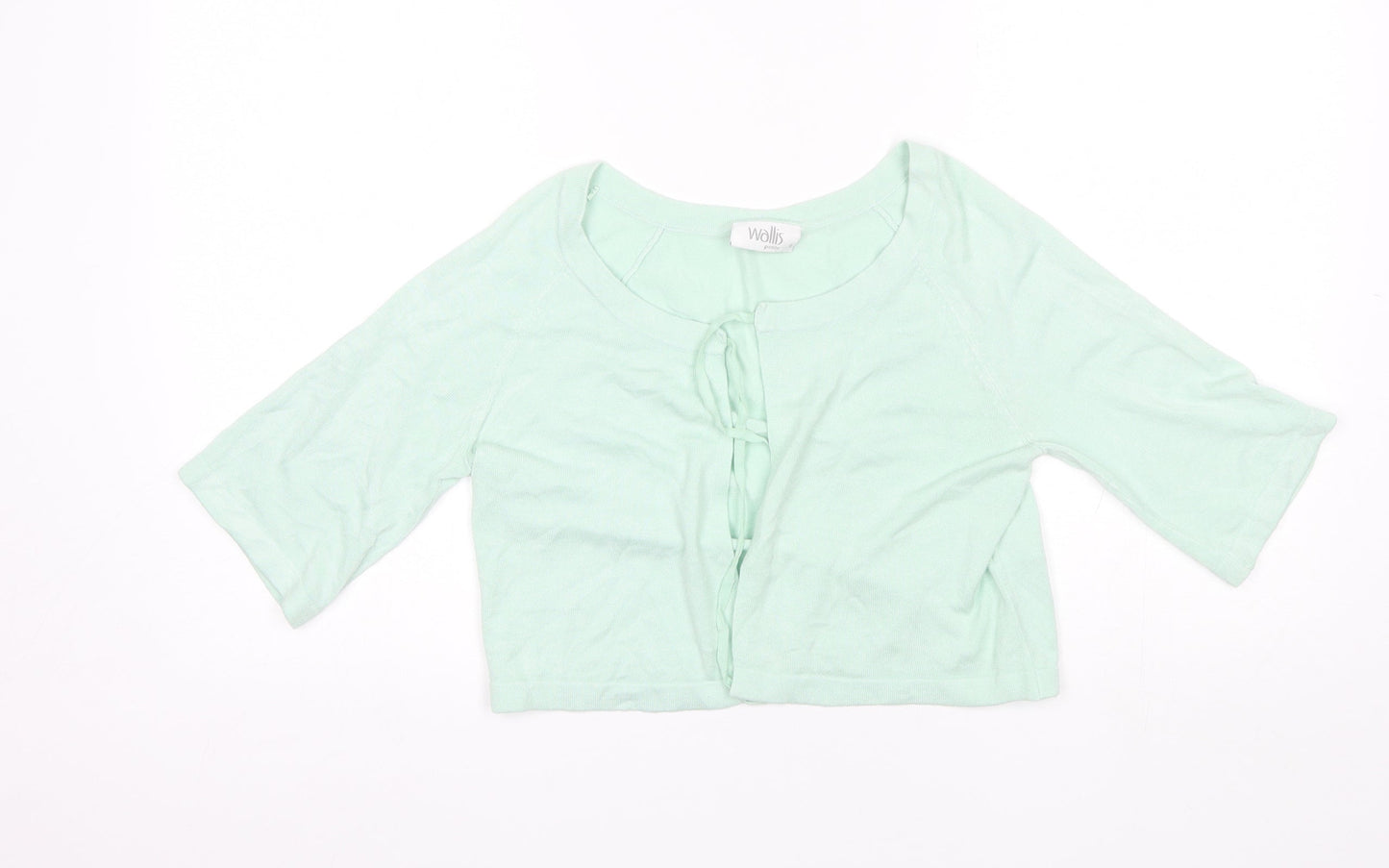 Wallis Womens Green Round Neck  Viscose Shrug Jumper Size S