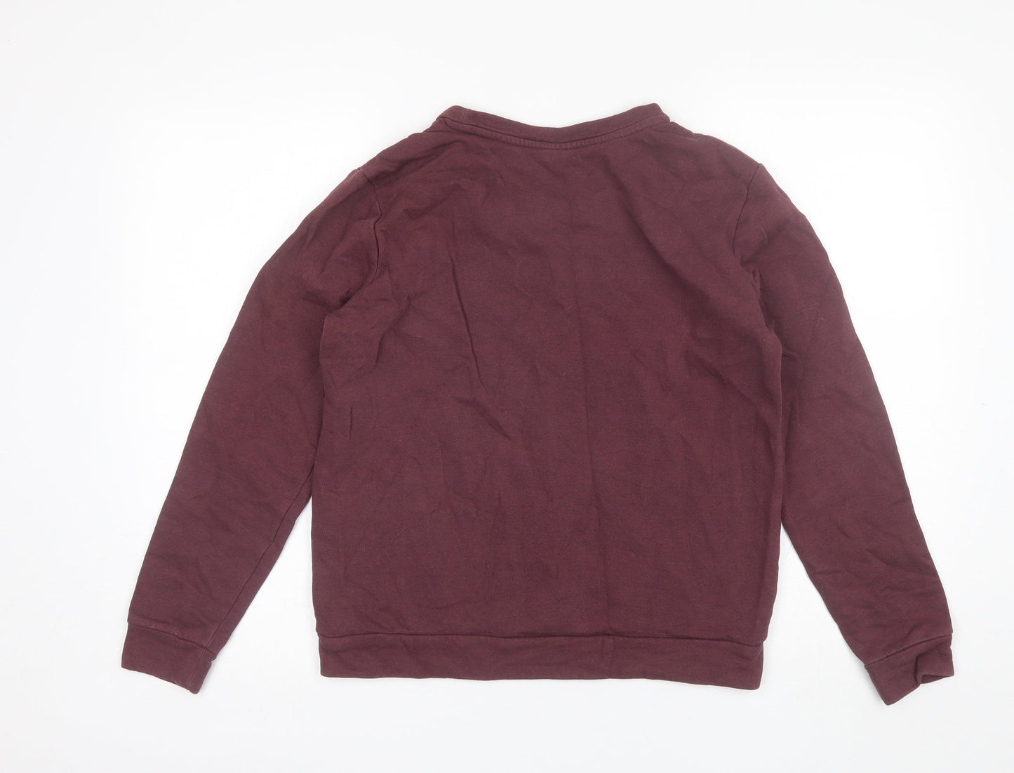 Jaqueline de Yong Womens Purple Round Neck  Cotton Pullover Jumper Size S
