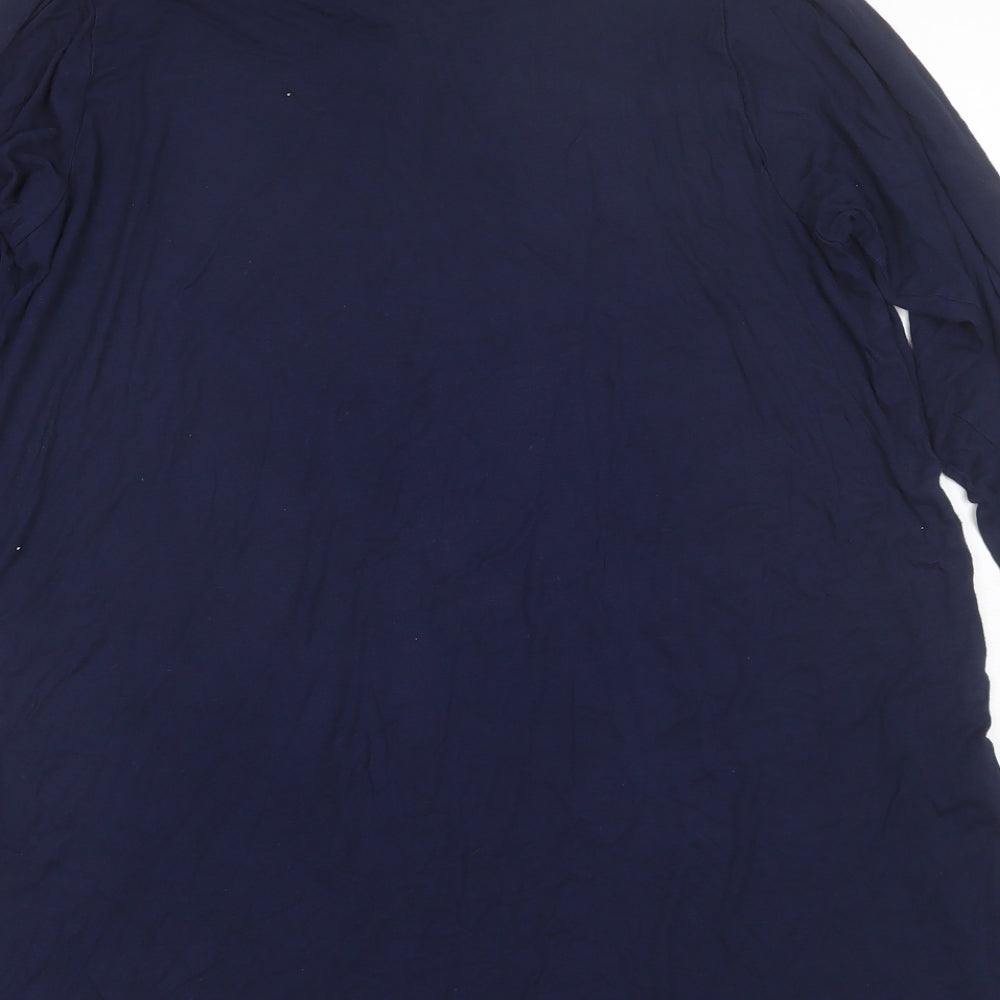 Anthology Womens Blue  Viscose Basic Blouse Size 14 Round Neck