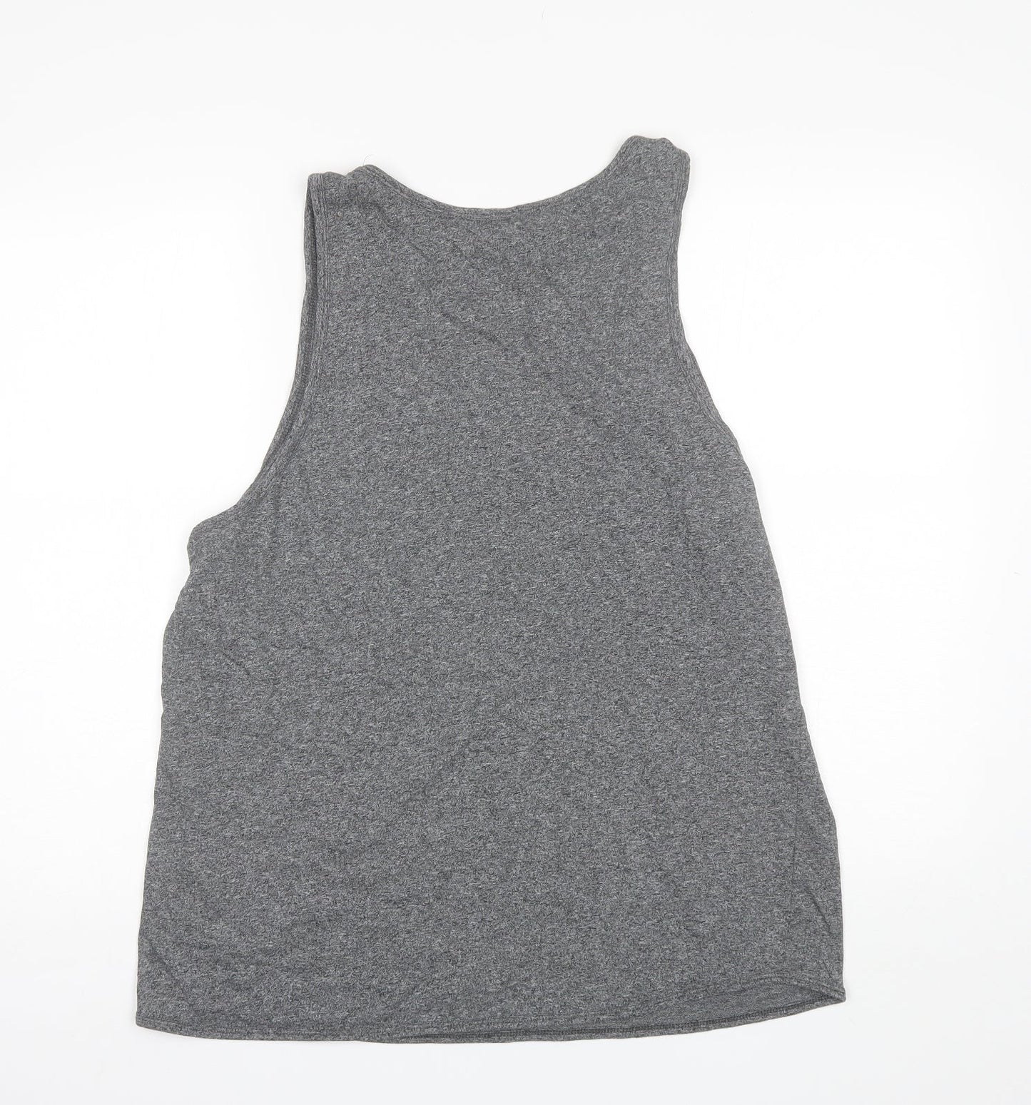 Divided Womens Grey  Cotton Basic Tank Size L Round Neck