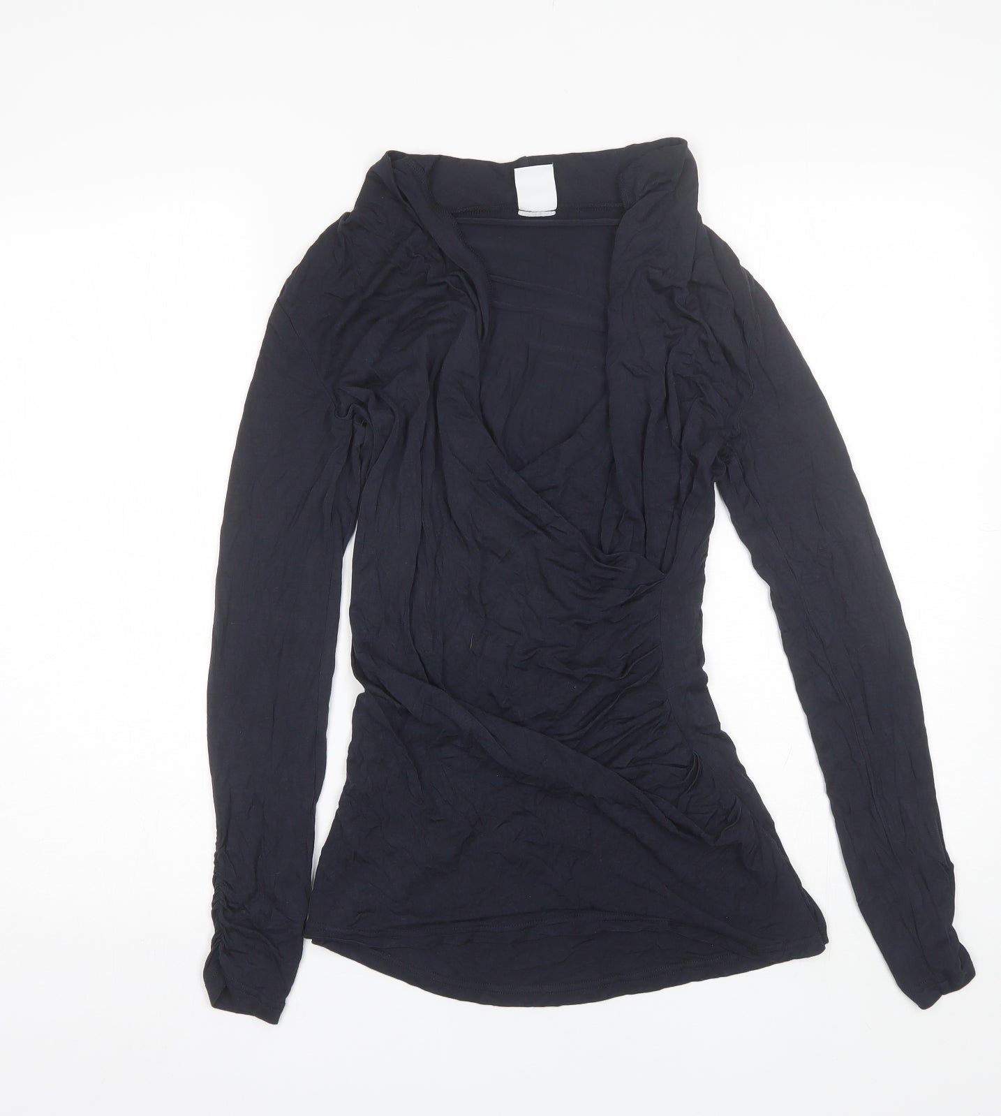 Mama-licious Womens Blue  Viscose Basic Blouse Size S V-Neck