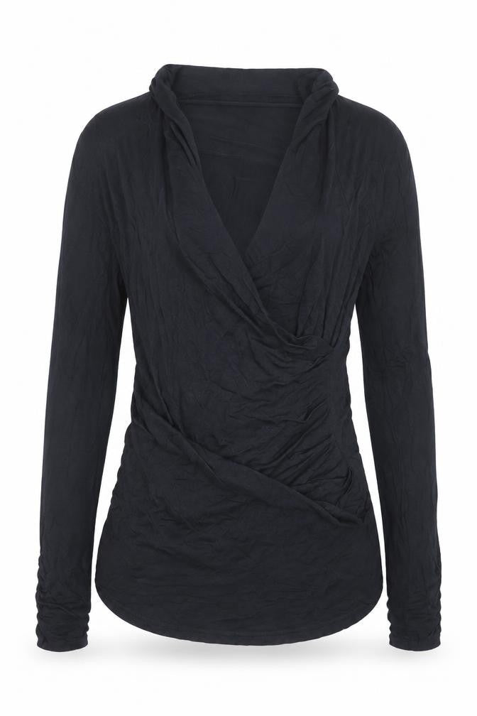 Mama-licious Womens Blue  Viscose Basic Blouse Size S V-Neck