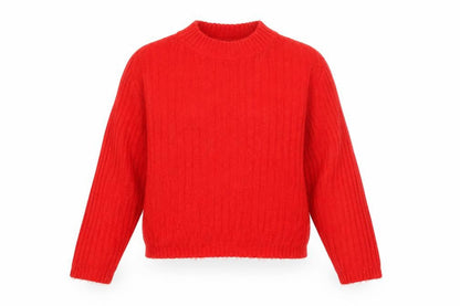 Divided Womens Red Mock Neck  Acrylic Pullover Jumper Size L