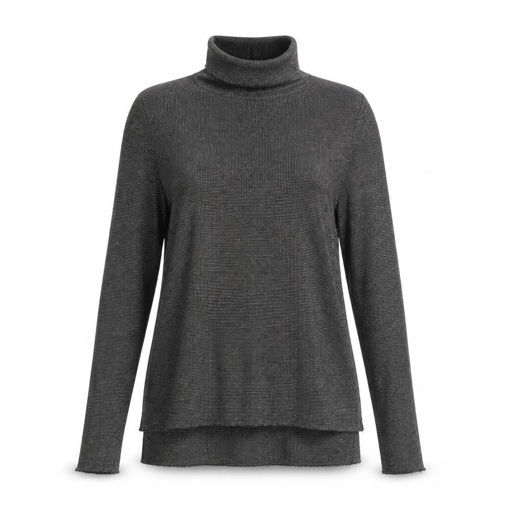 Astradivarius Womens Grey  Polyamide Basic Blouse Size S High Neck