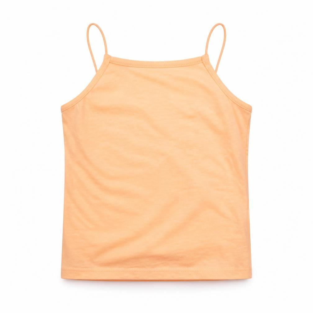 Miss E-Vie Girls Orange  Polyester Basic Tank Size 7-8 Years Square Neck