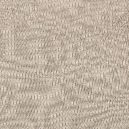 Pep&Co Womens Beige V-Neck  Acrylic Pullover Jumper Size 8