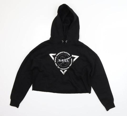 New Look Girls Black  Cotton Pullover Hoodie Size 12-13 Years   - NASA