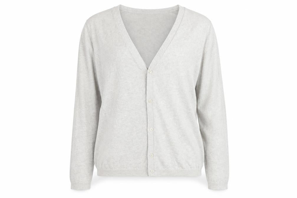 Atmosphere Womens Grey V-Neck  Cotton Cardigan Jumper Size 12
