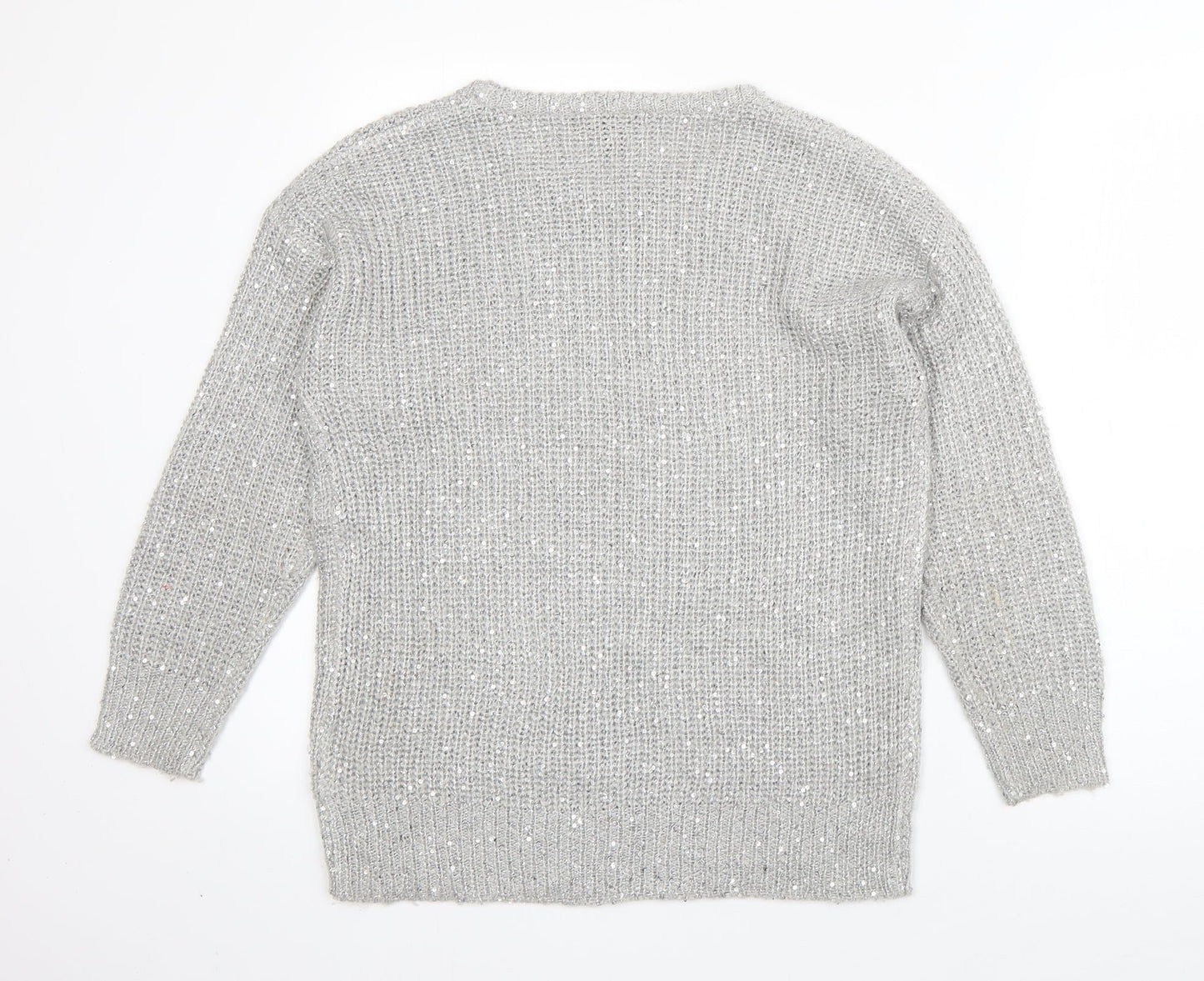Atmosphere Womens Grey Round Neck  Acrylic Pullover Jumper Size 10