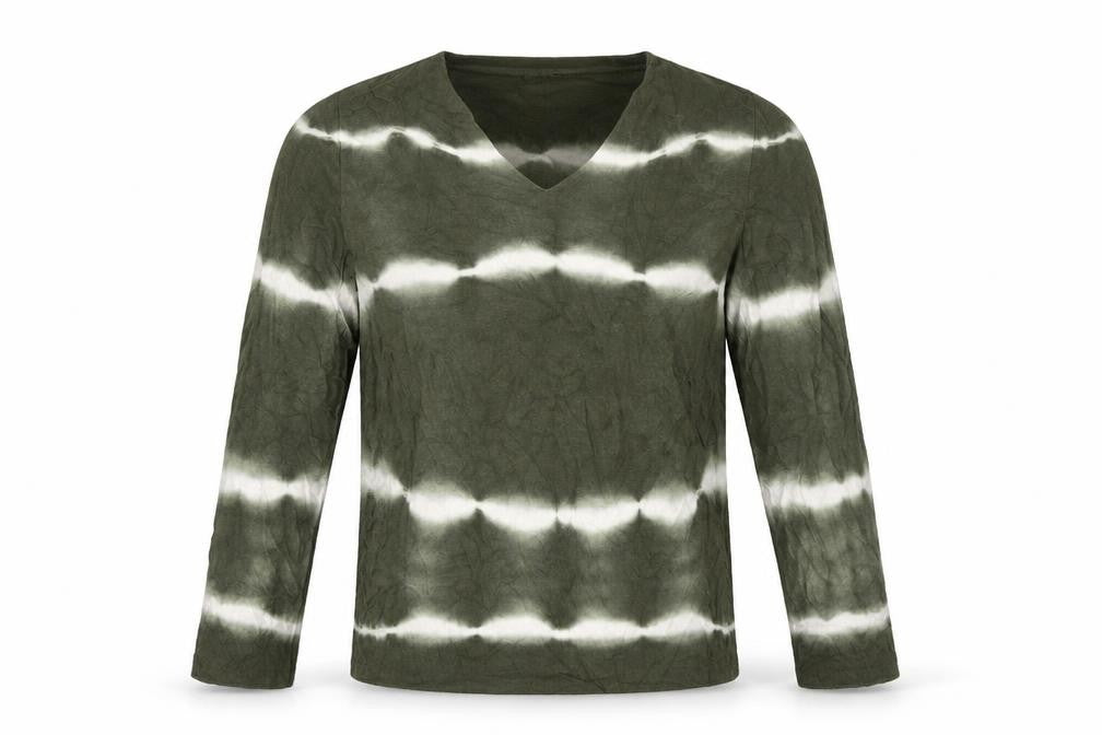 Preworn Mens Green V-Neck  Viscose Pullover Jumper Size S