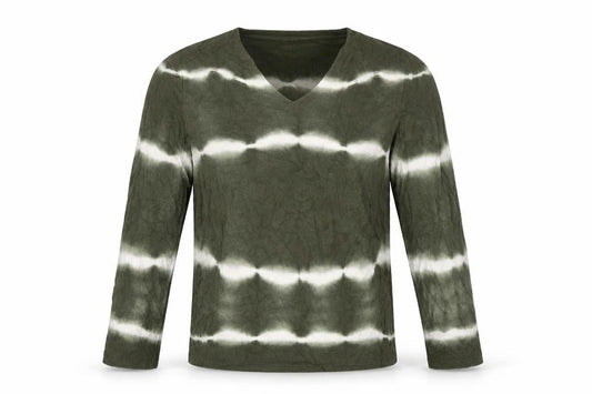 Preworn Mens Green V-Neck  Viscose Pullover Jumper Size S