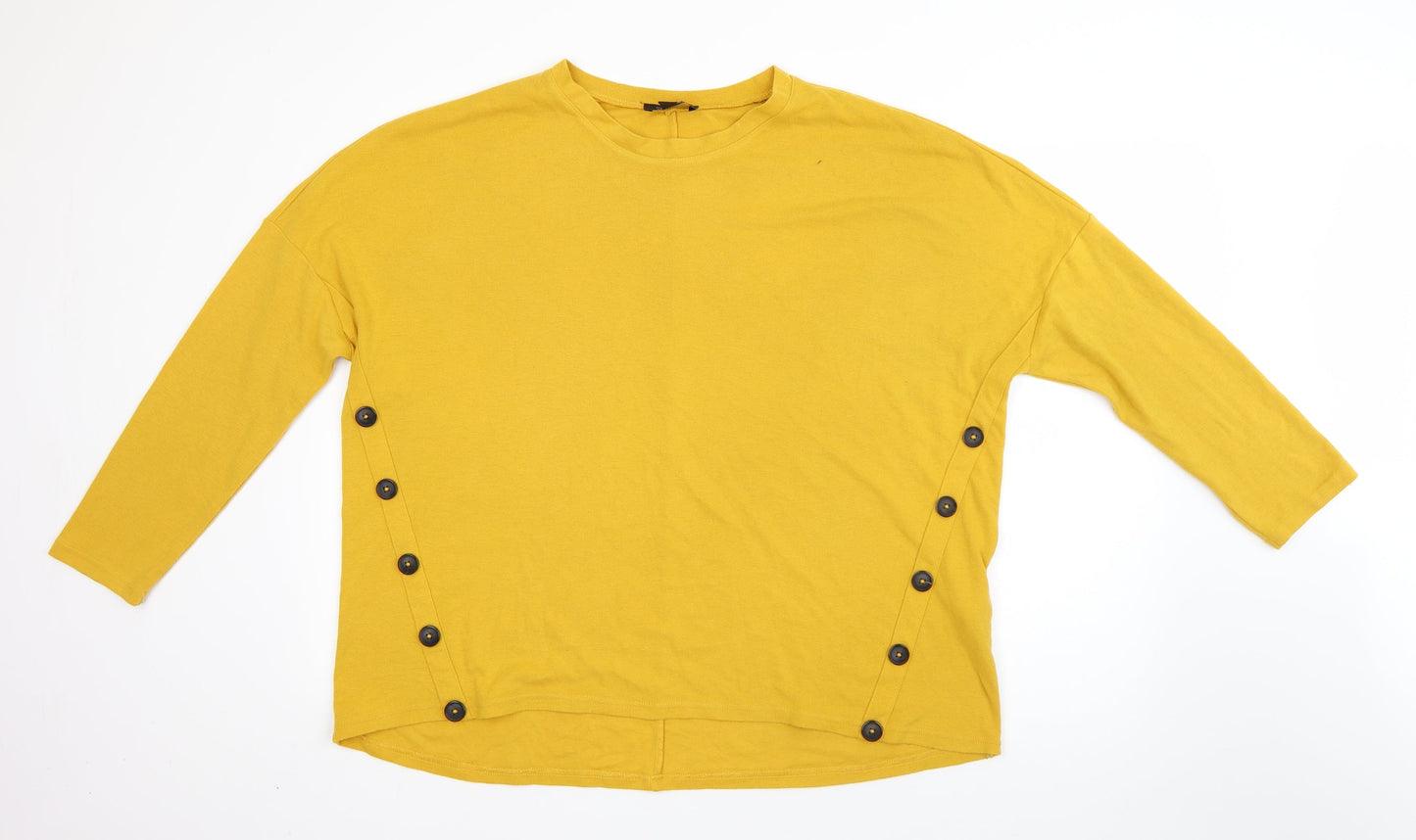 New Look Womens Yellow Round Neck  Viscose Pullover Jumper Size 14