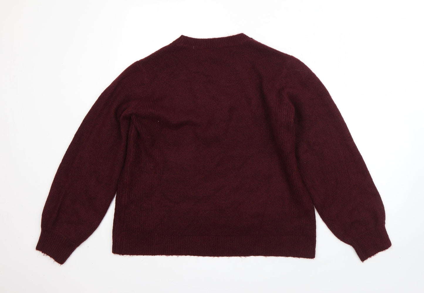Dorothy Perkins Womens Red Round Neck  Acrylic Pullover Jumper Size 14