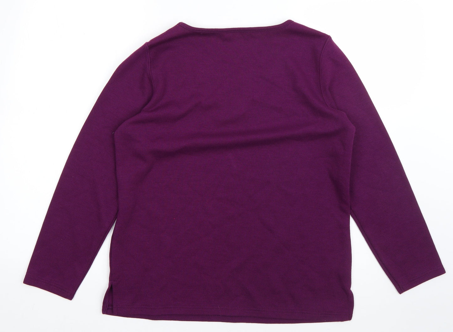 BM Womens Purple Round Neck  Polyester Pullover Jumper Size S