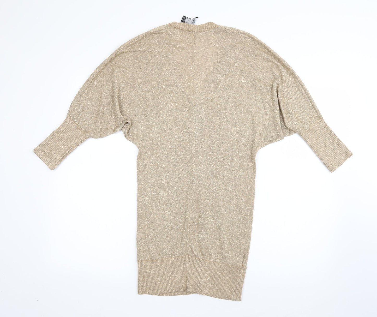 MNH Womens Beige V-Neck  Viscose Pullover Jumper Size S