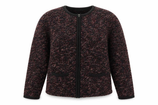 Marks & Spencer Womens Red Round Neck  Acrylic Full Zip Jumper Size 12