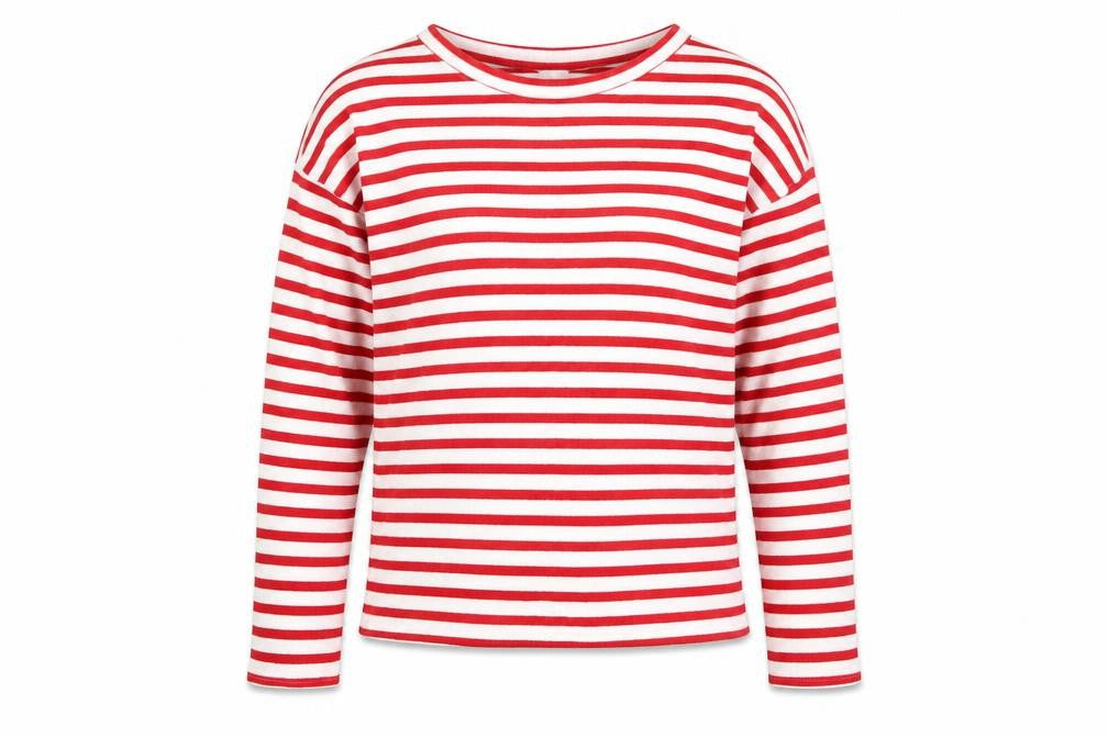 H&M Mens White Round Neck Striped Viscose Pullover Jumper Size S