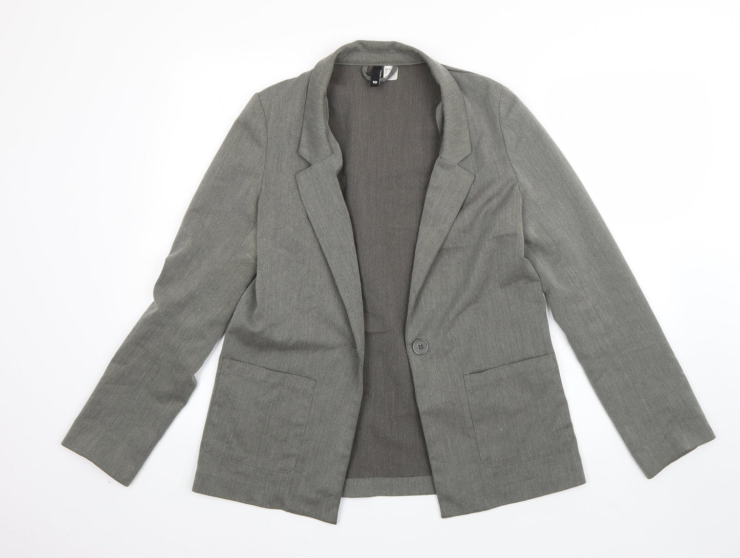 H&M Womens Green   Jacket Blazer Size 10  Button