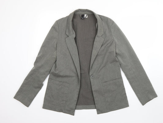 H&M Womens Green   Jacket Blazer Size 10  Button