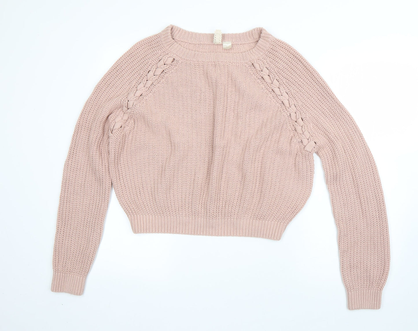 Divided Womens Pink Roll Neck  Cotton Pullover Jumper Size M