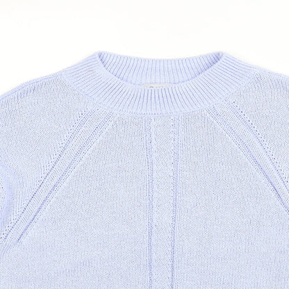 Marks & Spencer Womens Blue High Neck  Acrylic Pullover Jumper Size M