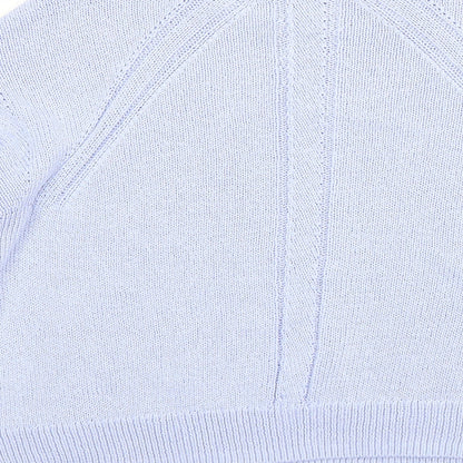 Marks & Spencer Womens Blue High Neck  Acrylic Pullover Jumper Size M