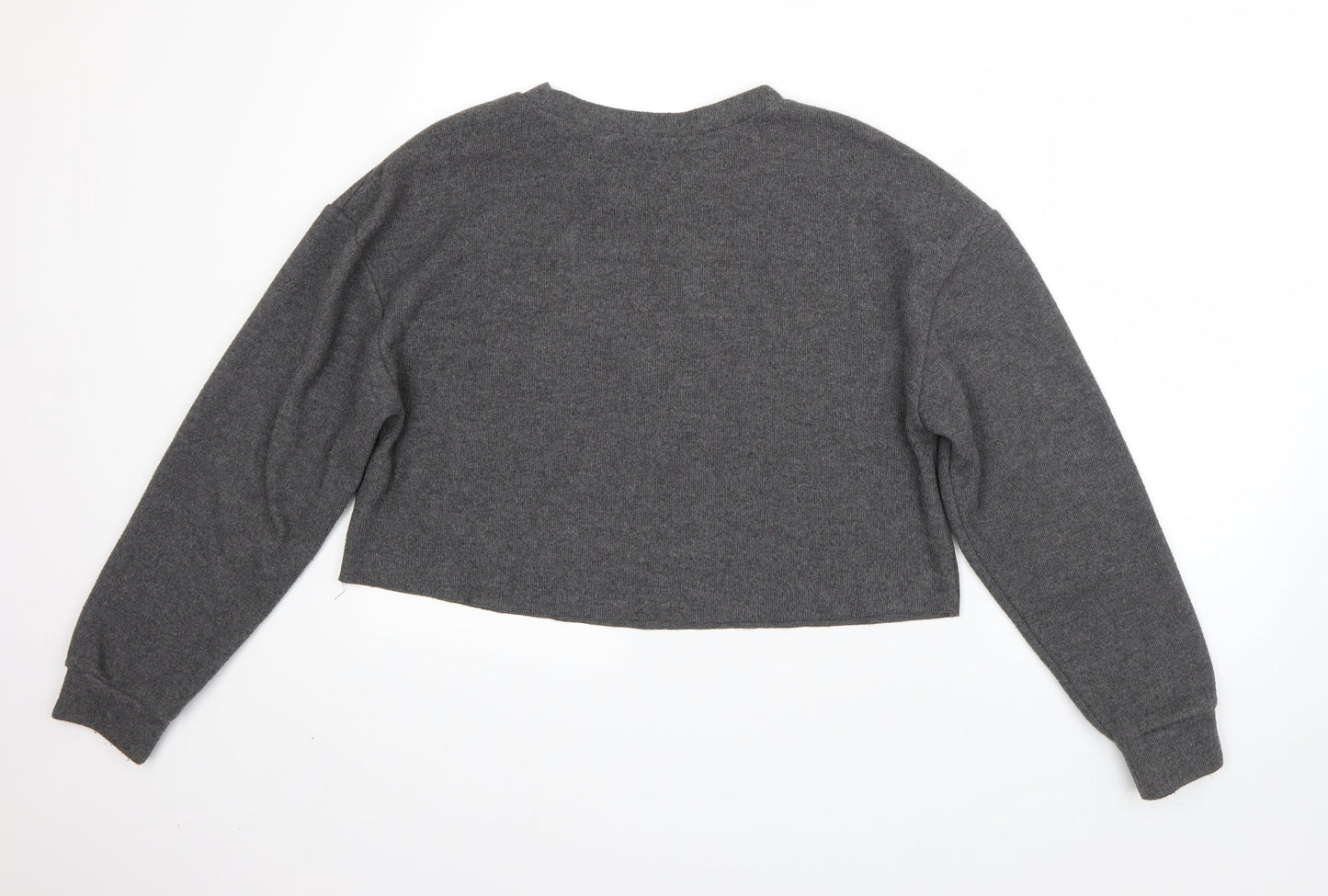 Zara Womens Grey Round Neck  Polyester Shrug Jumper Size S