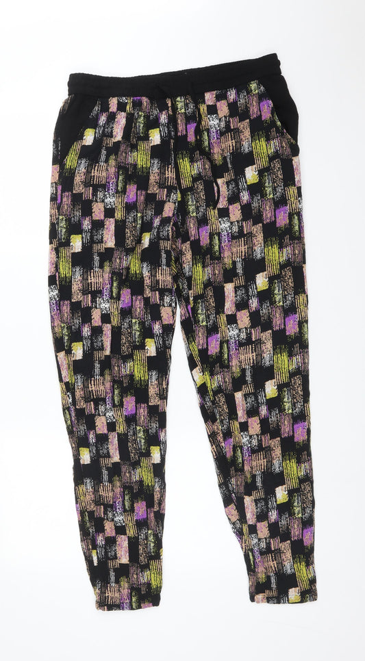 Atmosphere Womens Multicoloured Geometric Viscose Trousers  Size 12 L30 in Regular