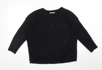 Marks & Spencer Womens Black  Acrylic Pullover Sweatshirt Size 12