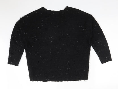 Marks & Spencer Womens Black  Acrylic Pullover Sweatshirt Size 12