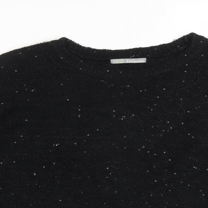 Marks & Spencer Womens Black  Acrylic Pullover Sweatshirt Size 12