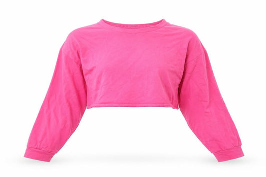 PRETTYLITTLETHING Womens Pink  Cotton Pullover Sweatshirt Size 6   - Cropped