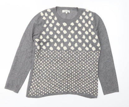 Cristina Womens Multicoloured Round Neck Animal Print Viscose Pullover Jumper Size L