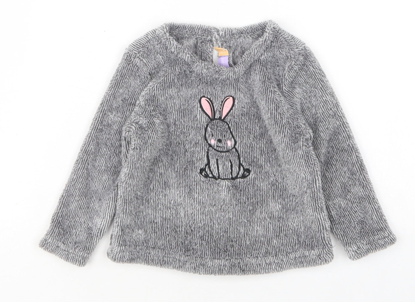 Lilly&Dan Girls Grey  Polyester Pullover Jumper Size 6-9 Months