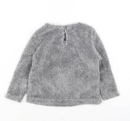 Lilly&Dan Girls Grey  Polyester Pullover Jumper Size 6-9 Months
