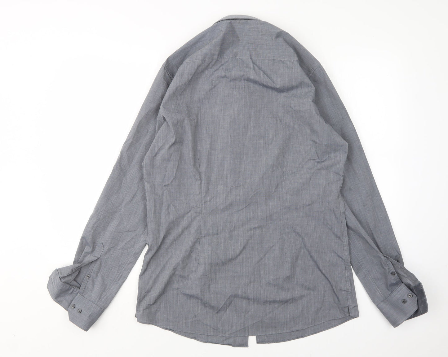 NEXT Mens Grey  Polyester  Dress Shirt Size 15.5 Collared
